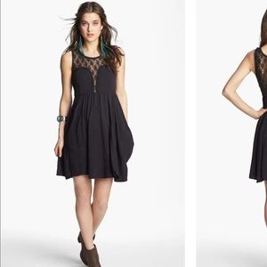 Free People Black Crochet Fiesta Dress